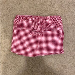 Brandy Melville checkered white and red tube top